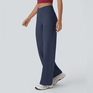 Halara Navy Blue DayStretch Crossover High Waisted Pocket Wide Leg Yoga Pants